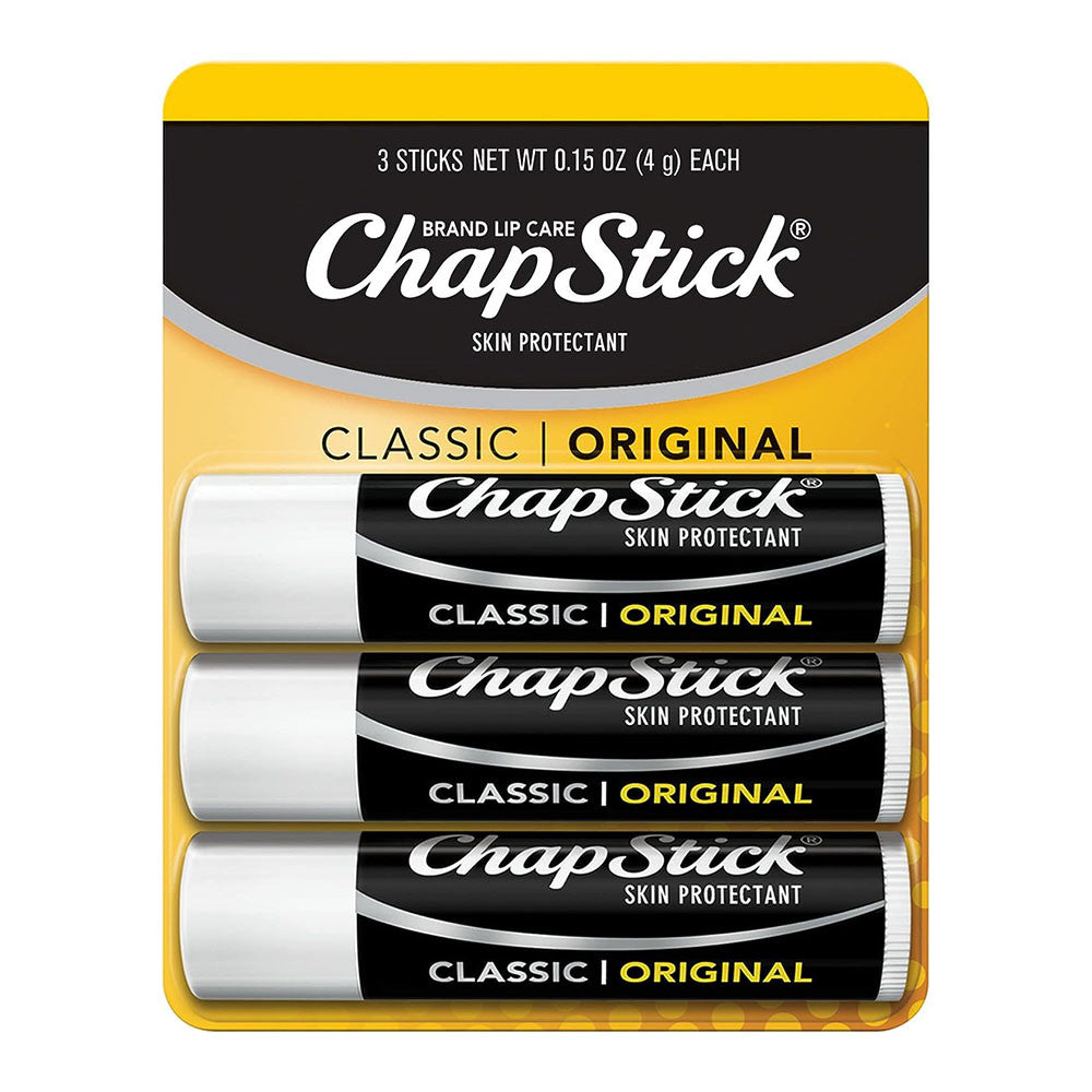 ChapStick Skin Protectant Classic Original Lip Balm Pack, 3 Ea